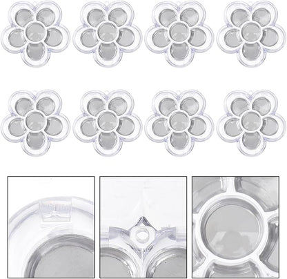 Beaupretty Six-Grid Blossom Sub Box Compact Clear Cosmetic Display Case for Concealer Eyeshadow Lipstick Organizer 2.2X2.2X0.4 Inch Portable Makeup Storage