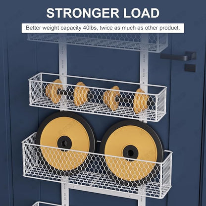 Bunoxea 6-Tier Over The Door Pantry Organizer,Hanging Spice Rack with Adjustable Basket,Over Door Racks,Pantry Organization And Storage, Laundry Room,Bathroom,Large Capacity,D5.3xW15.7xH60.9in