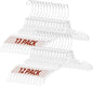 Clear Plastic Hangers 25 Pack, Durable Crystal Heavy Duty Clothes Hangers with Non-Slip Notches & 360° Swivel Hook, Space Saving, Ideal for Coats, Suits, Dresses, Shirts
