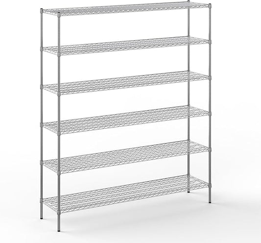 18" Deep x 72" Wide x 86" Height Wire Shelving Kit | 6-Tier | NSF Commercial Storage Rack Unit
