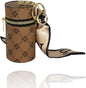 Mini mouth red envelope, luxurious portable makeup box, vintage pattern keychain, with scarf, light brown