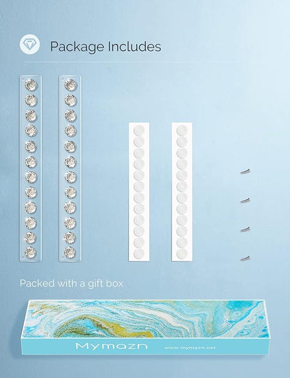 Mymazn 2 Pack Acrylic Necklaces Holder Hanging Jewelry Organizer Wall Mounted Necklace Hangers with 12 Hooks, Clear Jewelry Hangers for Necklace Organizer for Girls Women, Necklace Hooks for Wall