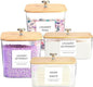 4 Pack Laundry Room Organization Storage Containers, Plastic Clear Laundry Pods Container & Dryer Sheet Holder Jars with Lids, Scoops & Labels for Detergent, Powder, Dryer Balls, Beads
