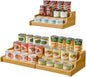 Simple Trending Expandable Bamboo Can Rack Organizer for Pantry, 3-Tier Adjustable Can Storage Holder Holds Up to 24 Cans, Canned Goods Storage Display for Cabinet, Countertop