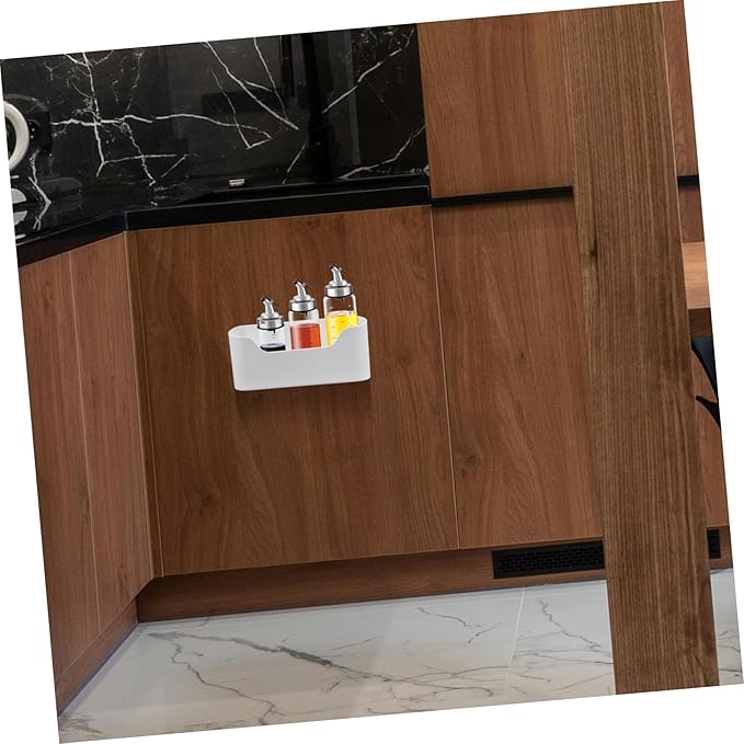 Garneck 2pcs Wall-mounted Kitchen Shelves Door Organizer Adhesive Mount Storage Box for Makeup Office Supplies Wall Makeup Organizer Bottle Holder