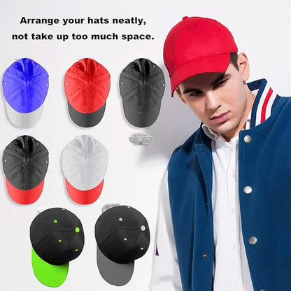 24 Pack Baseball Hat Holder for Wall，Adhesive Hat Rack for Baseball Caps, Hat Hangers for Wall， No Drilling ，Adhesive Hat Display Hooks,Hat Organizer Men Boys Bedroom (Grey)