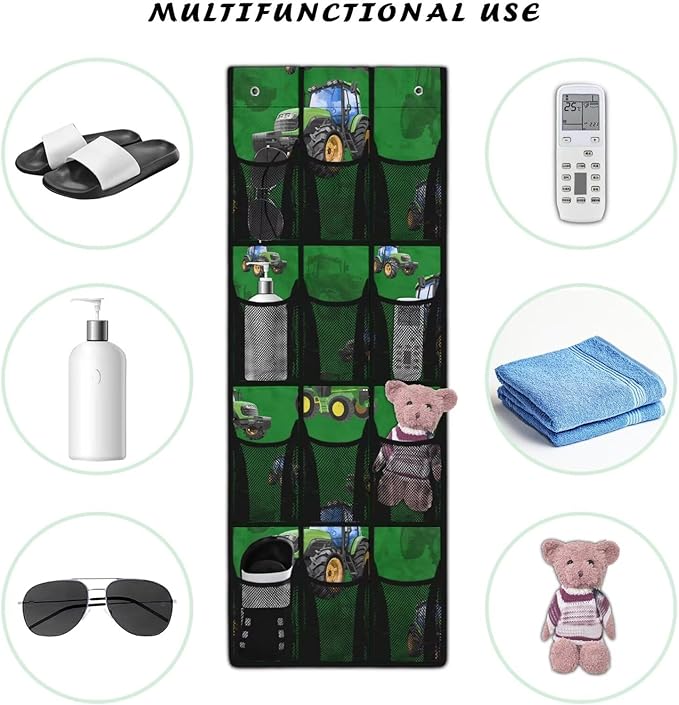 Generic Green Pickup Over the Door Pantry Organizer Reusable Over The Door Storage Organizer for Clothes Easy to Hang Behind The Door Making The Area Tidy and Orderly
