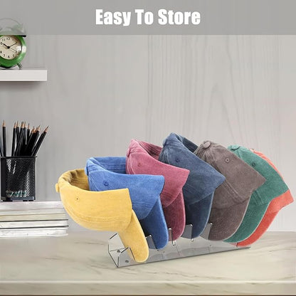 Hat Stand for Baseball Caps,1 Pack No Install Acrylic Hat Organizer Hat Racks for 12 Baseball Caps, Hat Holder Display and Organization for Bedroom, Closet, Dresser