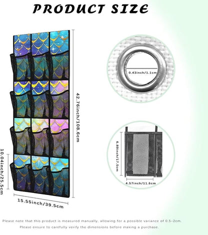 Scale Behind Door Shoes Hang Holder Rack,Storage for Small Spaces,Shoes Hanger Storage Organizer Bag for Bedroom Unique Print