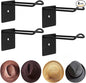 Cowboy Hat Holder, 4 Pcs 3.5Inch for Wall Adhesive, Metal Cowboy Hat Hanger with Screw, Cap Rack, Organizer for Sun Hats, Wide Brim Hat, Western Rustic Hat, Hat Display Wall Mount