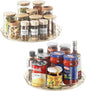 LAMU 2 Pack Lazy Susan Organizer 9.25 inch Lazy Susan Turntable for Cabinet, Rotating Spice Organization for Cabinet, Kitchen, Table Top, Countertop, Pantry Fridge Organizers and Storage, Amber