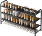 INGIORDAR Shoe Rack 3 Tier Long Storage Organizer Wide Metal Shoe Shelf for Closet Entryway Black