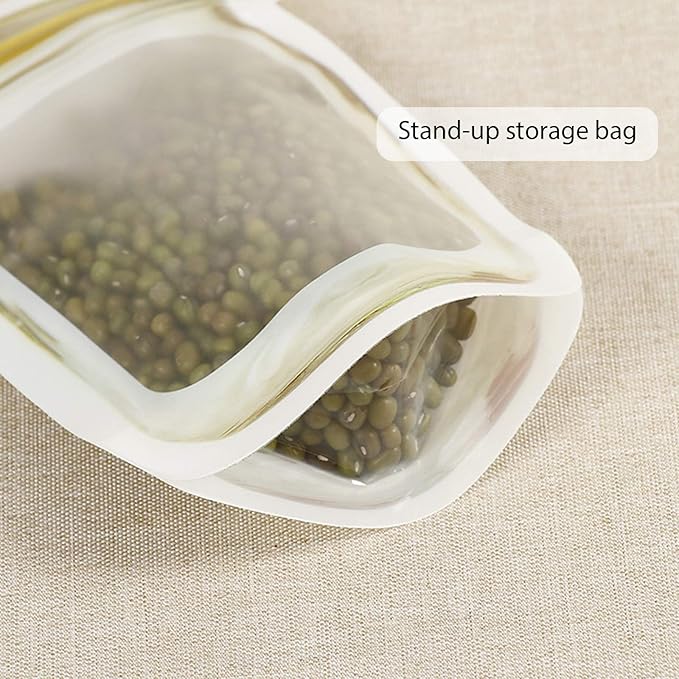 Mason Jar Bags Yellow, 20 Pcs Reusable Airtight Seal Food Storage Bags Leak-Proof Saver Bags for Travel Camping