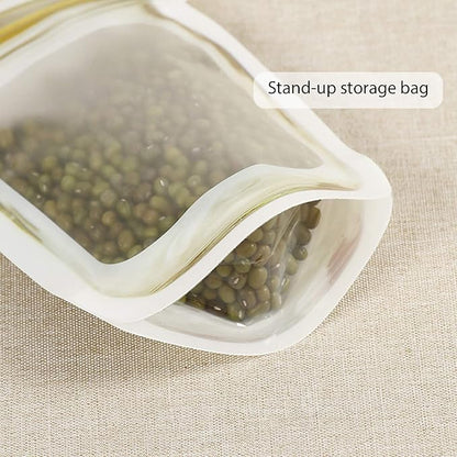 Mason Jar Bags Yellow, 20 Pcs Reusable Airtight Seal Food Storage Bags Leak-Proof Saver Bags for Travel Camping