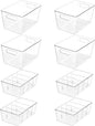 Vtopmart 8 Pack Clear Plastic Storage Bins Set, 4 Large Pantry Organizer Bins with Handle and 4 Medium Snack Organizer Bins with 4-Compartment for Pantry, Kitchen, Fridge, Cabinet Organization