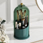 GAXmi Makeup Brush Holder with Lid Cosmetic Tools Organizer 360 Rotating Waterproof Dustproof Beauty Brushes Storage for Vanity, All Green | with Lid, 360 Rotating, Waterproof, Dustproof, for Vanity