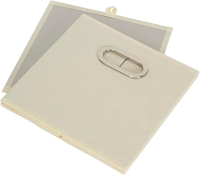 Household Essentials 82-1 Foldable Fabric Storage Bins |Set of 6 Cubby Cubes with Handles | Natural (Pack of 6)