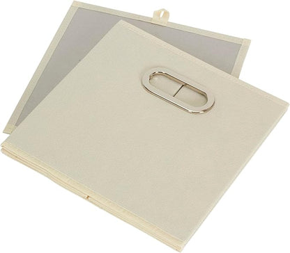 Household Essentials 82-1 Foldable Fabric Storage Bins |Set of 6 Cubby Cubes with Handles | Natural (Pack of 6)