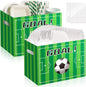 2PCS Soccer Utensil Holder Paper Utensil Caddy for Soccer Party Supplies Cutlery Holder with Handles Green Party Favors Snack Box Disposable Cutlery Caddy for Sports Themed Birthday Decorations