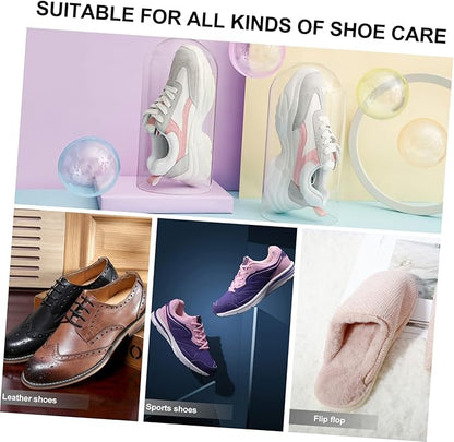 VALICLUD 6PCS Thickened Transparent Stackable Shoe Boxes Small White Plastic Shoe Storage Organizers with Clear Doors for Closet Entryway and Cabinet Use