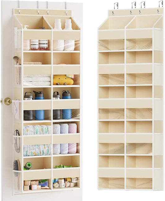 Over the Door Shoe Organizer, Hanging Closet Organizer with Deep Pockets, 900D Oxford Fabric, Heavy-Duty Hooks, Space Saving Storage for Shoes, Bags, Accessories – Gray, 15 Pockets