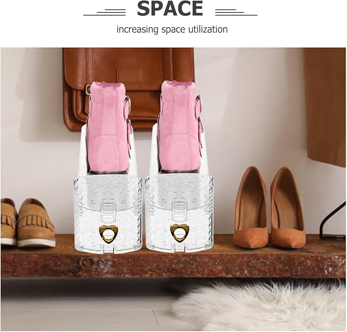 ULTECHNOVO Adjustable Slots Rack Space Saving Organizer for High Heels Sports Shoes Slippers Sturdy Shoe Holder for Entryway Closet Bathroom Living