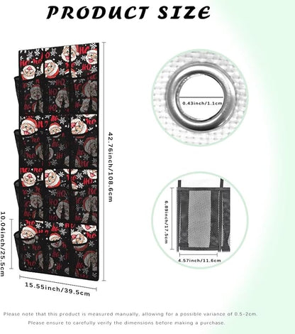 HO The Santa Claus Door Hanging Shoe Organizer for Merry Christmas,Easy to Install Over The Door Organizer for School,Space Saving with 12 Pockets Wall Hanging Storage