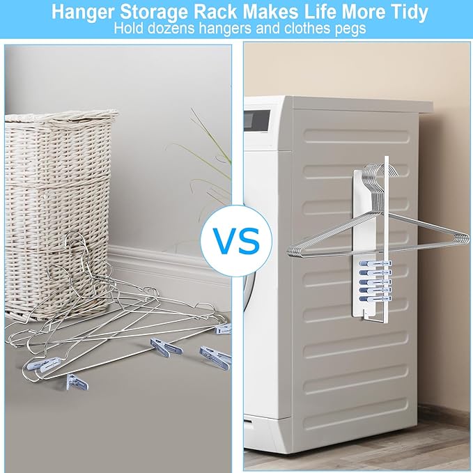 Hanger Organizer Magnetic Hangers Holder for Washing Machine Laundry Room Organization,Clothes Hanger Stacker Coat Hanger Stacker Hanger Stand Rack for Adult Kids Pants Hangers Storage 2 Pack