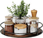 LLAMU 10'' Lazy Susan Organizer, Wooden Lazy Susan Turntable for Cabinet, Table Top, Kitchen, Pantry, Bathroom Countertop Organizer, 1 Pack
