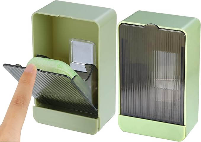 HANCELANT Bathroom Soap Dishes, 2 Pack Bar Soap Holder with Drain Wall Mounted Soap Box for Shower, Bathroom, Kitchen Sink, Keep Soap Bars Dry, Waterproof Dustproof, No Drilling, Adhesive Include