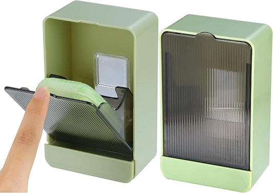 HANCELANT Bathroom Soap Dishes, 2 Pack Bar Soap Holder with Drain Wall Mounted Soap Box for Shower, Bathroom, Kitchen Sink, Keep Soap Bars Dry, Waterproof Dustproof, No Drilling, Adhesive Include
