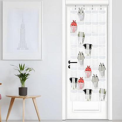 Over the Door Shoe Organizer,Mesh Foldable Space Saving Storage,Shoe Organizer Over the Door Rack | for Sneaker Slippers Toiletries Bottle Bedroom Living Room Bathroom Entryway Apartment