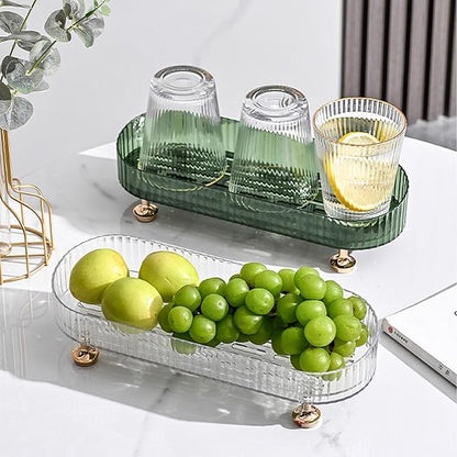 Small Bathroom Trays for Counter, Countertop Makeup Organizer Tray for Vanity, Make up Organizer Perfume Trays for Dresser, Clear Vanity Tray for Perfume, Lotions, Skincare and Cosmetics