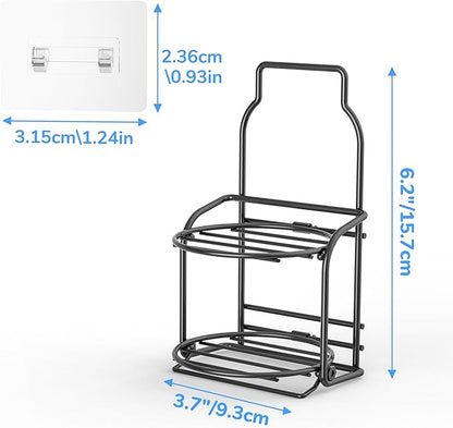 2-Tier Shower Soap Shampoo Bar Holder, Self Adhesive & Freestanding Draining Soap Dish Caddy for Bathroom Kitchen Wall Accesories, Apartment Essentials Decor