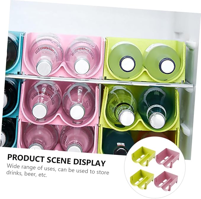 PRETYZOOM 4pcs Stackable Drink Can Rack Multi Refrigerator Organizer for Beverages for Home Kitchen Pantry Bar Storage
