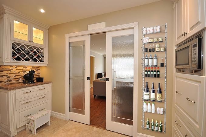 Home-Complete Pantry Over The Door Spice and Jar Rack Organizer - Great Storage Space for Cabinets and Kitchen - Wall Mounted 8 Tier Shelves