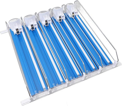 5pcs Fridge Drink Dispenser, Automatic Pusher Glide Self Pushing Soda Can Dispenser Water Bottle Drink Dispenser for Kitchen (Blue)