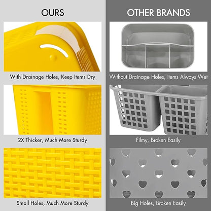 Tiawudi Portable Shower Caddy, Caddy Organizer with Handle, Plastic Shower Basket Hold Soap, Shampoo, Hair Supplies and Beauty Products, Cleaning Supplies Organizer for Home, Dorm, Shelf and Cabinet