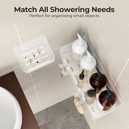 Orimade Shower Caddy 3-Pack, No-Drill Adhesive Shelves for Bathroom, Rustproof ABS Storage Organizer Set, Clear