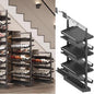 Pull-Out Shoe Rack Organizer for Closet Shoe Cabinet,Adjustable Height Retractable Metal Stackable Shoe Rack, Vertical Shelf Organizer for Small Bedroom Closet, Space Saving Storage, Black(58cm,6 Tier