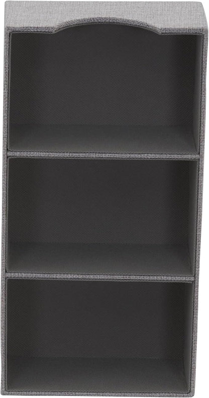 Household Essentials Grey 727-1 Deep 3 Section Drawer Organizer Box for Storage | 12 in x 6.13 in x 3.13