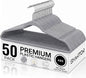 SMARTOR Plastic Hangers 50 Pack, Thin Hangers with 360° Swivel Hook, Non-Velvet Hanger Heavy Duty Clothes Holders for Closet - Durable Adult Hanger, Space Saving Hangars - Gray