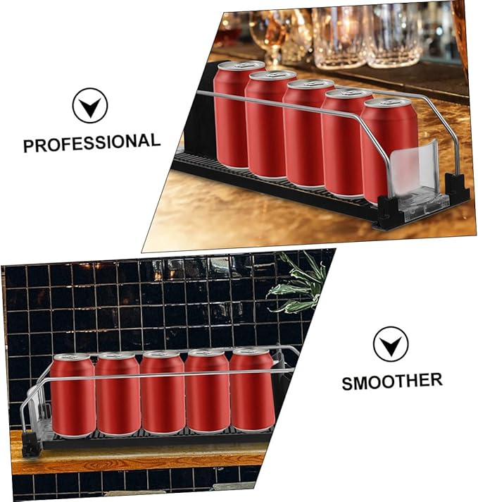 Levemolo 2pcs Fridge Drink Pusher Machine Automatic Beverage Organizer Soda Can Organizer for Refrigerator