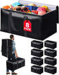 StoreHappily Heavy-Duty & Extra Capacity Moving Bags with Backpack Straps, Storage Totes with Double Zipper & Strong Handles, Packing Bags Alternative to Moving Boxes, Moving Supplies (8 Pack, Black)