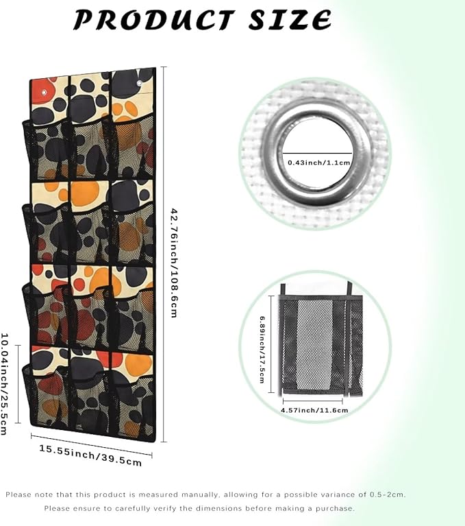 Generic Dog Paws Over Door Storage Organizer Wear-Resistant Over The Door Storage Organizer Laundry Space Saving Hanging Closet Organizer for Small Apartments College Dorm