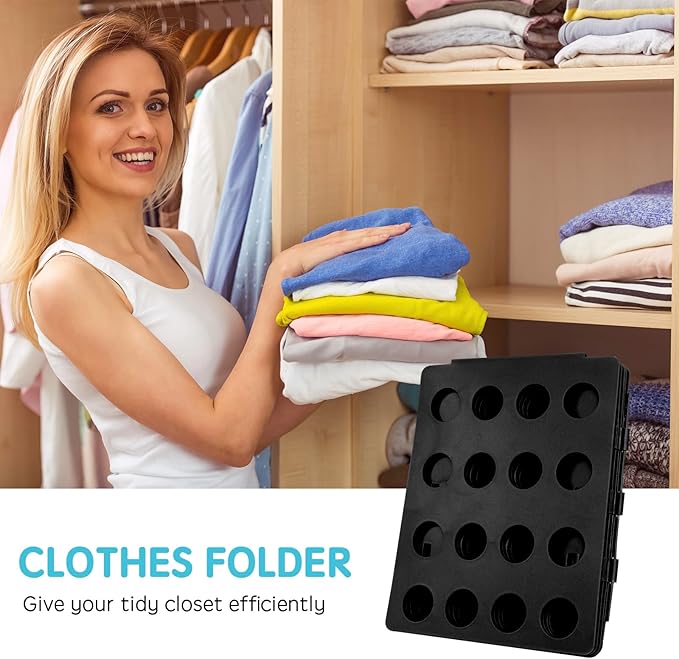 T Shirt Folding Board Laundry Organizer Durable Tool T Shirt Clothes Folder Plastic Easy and Fast Folding Board for Kid Children and Adult to Fold Clothes Black