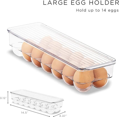 Sorbus Fridge Bins and Freezer Bins Refrigerator Organizer Stackable Food Storage Containers BPA-Free Drawer Organizers for Refrigerator Freezer and Pantry