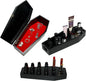 Gothic Coffin Storage Box Set 3 Pack - Spooky Dark Aesthetic Vanity Organizer, Wooden Makeup Jewelry Kit with Tray, Lipstick Holder & Jewelry Box