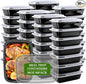 RANLITTLE Meal Prep Containers Reusable 38oz - Food Prep Containers with Lids 50 Pack, Disposable To Go Food Containers, Leakproof, Stackable, Takeout, BPA-Free, Microwave/Freezer Safe