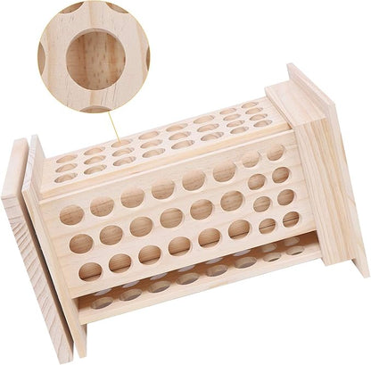 Wooden Essential Oil Display Rack 104-Hole, 8 Tiers Rotating Pine Organizer for Home, Beauty Salon, Perfume Store, Hold 5ml & 15ml Bottles, Space-Saving Countertop Holder, Easy Access, 9.44*15.74in